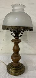 50s Lamp With Etched Shade