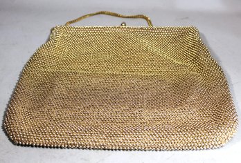 Gold Tone Mesh 1960s Ladies Evening Bag Purse