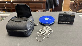 Sony Mega Bass Walkman Fm/Am Radio Player & Sony Fm/Am CD Walkman D-Fj040 With Ear Phones Zip Lock Bag. JJD4