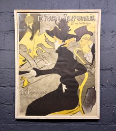 Vintage Henri De Toulouse-Lautrec Lithograph Poster Titled Le Divan Japonais