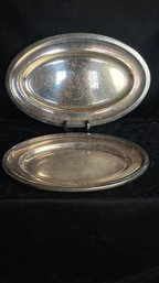 Pair Of Antique Silverplate Oval Platters