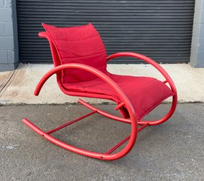 Hard To Find Amisco Postmodern Tubular Metal Rocking Chair