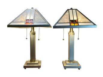 Tensor Mission Style Dual Arm Table Lamps (Project Shades) Glass Artists Take Notice!