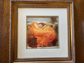 Framed Print - Woman In Orange Napping
