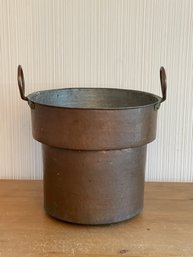 Vintage Large Copper Cauldron Pot Log Holder