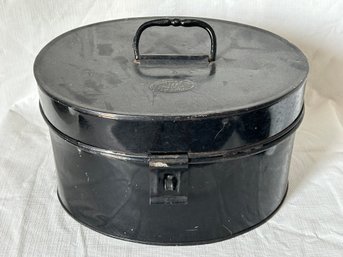 Antique Victorian Era Metal Wig Box- Ridabock & Co. New York