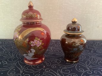 Pair Of Floral Jars