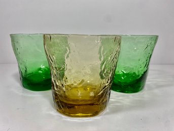 Vintage Green And Yellow Rocks Glasses (3)