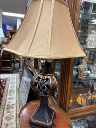 Beautiful Black And Copper Cutout Lamp