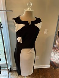 Elegant Joseph Ribkoff Black White Contrast Women's Dress