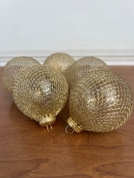 Lot Of Five GoldNet Christmas Ornament
