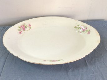 Shenango Pink Floral Enameled Platter
