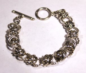 Fancy Link Sterling Silver Marked 925 Bracelet 8' Long