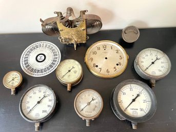 Antique Dials, Gauges & Brass Internal Clock Movement