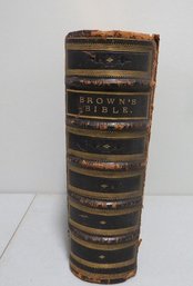 Leather Bound Brown's Self Interpreting Bible C.1893