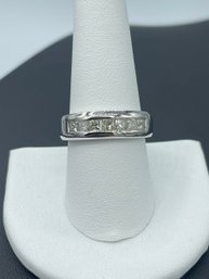 Amazing Large & Heavy 14k White Gold & Multi Diamond Chanel Set Ring