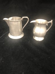 Culfonia And Woodbury Pewters Metal Cream Pitchers