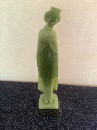 Jade Green Resin Statue Of A Women