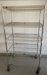 Metro Chrome 5 Tier Mobile Shelving Unit With Rubber Casters