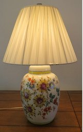 Ginger Jar Lamp With Floral And Butterfly Design