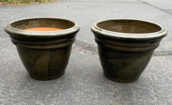 Pair Of Glazed Planters