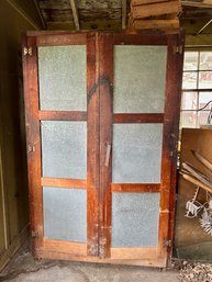 19th C. Galvanized Tin Commercial Bakery Cabinet