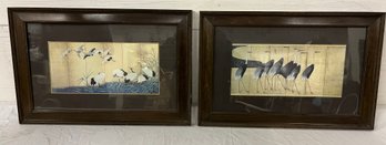 Two Prints Of Storks And Pelicans