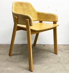 A Modern Suede And Bent Ply Arm Chair By Blu Dot