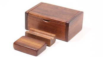 WOODEN HANDMADE STORAGE BOX LOT