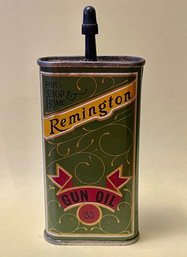 Great Old REMINGTON Gun Oil Tin With Some Oil Still Inside