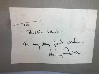 Authentic HENRY FONDA Autograph - Obtained By Paul Osborne Same Day / Time As Elia Kazan - Very Nice !
