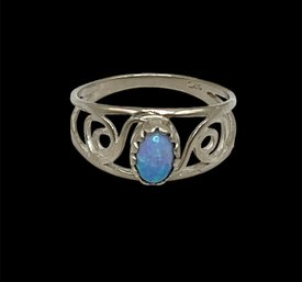 Vintage Sterling Silver Swirl Opal Ring Size, 5.5