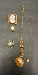 Antique & Vintage Victorian Cameos Pins, Pendant, Necklace. JJ/ A3