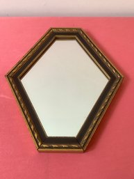 Cape Craftsman Vintage Gold And Black Tone Wooden Framed Hexagonal Wall Mirror