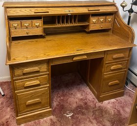 Oak Crest Roll Top Desk