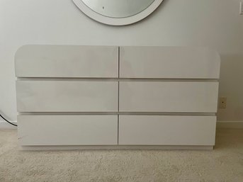 MCM White Laminate Six Drawer Dresser