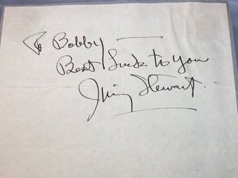 Authentic / Genuine - Jimmy Stewart - Jimmy James Stewart Autograph - Nice Clear And Sharp - Very Nice !