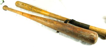 2 Vintage Wood Baseball Bats Hillerich