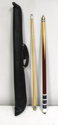 Vintage Pool Stick With Case