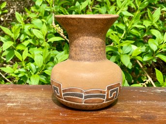 Vintage Mexican Red Clay Pottery Vase