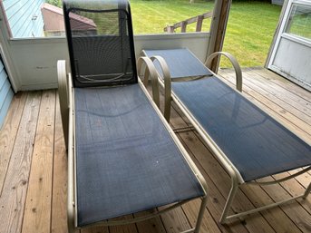 Pair Patio Chaise Lounges