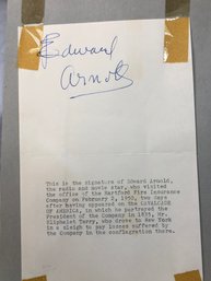 Authentic / Genuine EDWARD ARNOLD Autograph  - Gunther Edward Arnold Schneider) 1890-1956 - Nice Piece !
