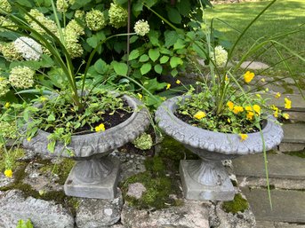 Pair Of Decorative Garden Urns