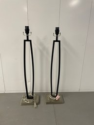Pair Of Contemporary Black Table Lamps