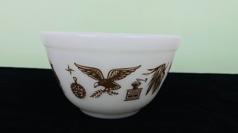 Vintage Pyrex Early American Brown On White Mixing Bowl