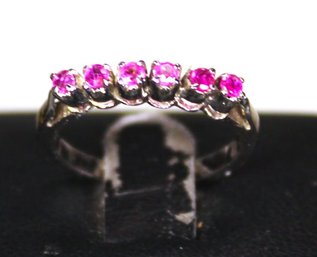 Sterling Silver Ring Having Genuine Ruby Stones Size 5