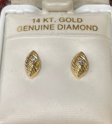 14k Gold And Diamond Earrings