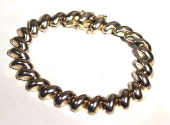 Vintage 1980s Silver Tone Link Bracelet 7 3/4' Long