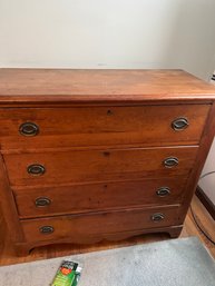 4 Drawer Antique Dresser With Brass Pulls