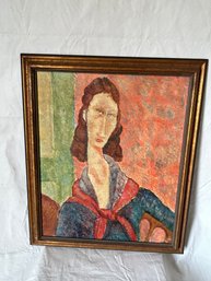 Fine Vintage Oil Painting In The Manner Of AMADEO MODIGLIANI